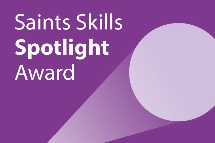 Spotlight on purple background